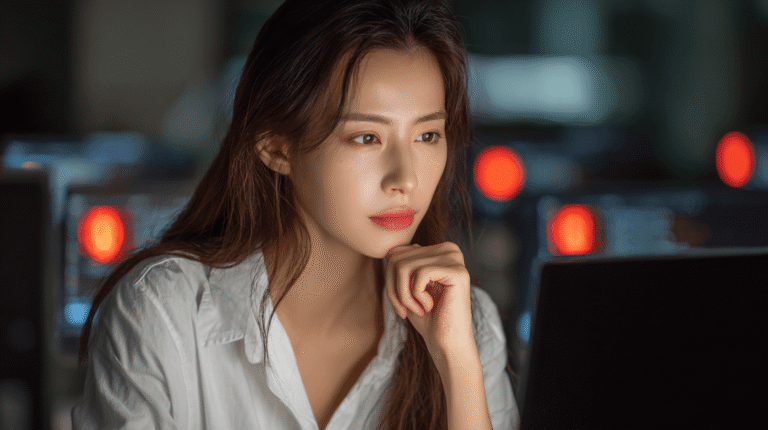 A woman with computer