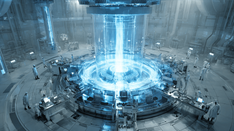 A futuristic fusion power plant