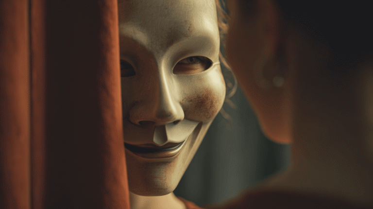 A person hiding jealousy