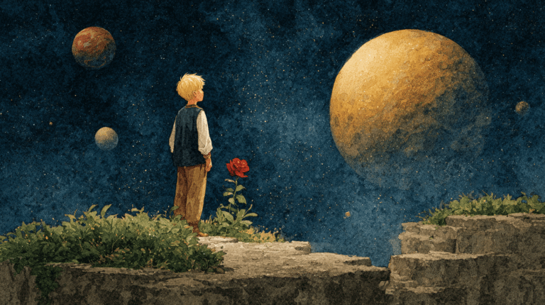A small prince standing alone