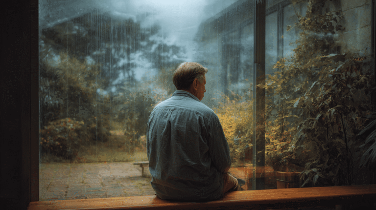 A solitary person reflection on the past