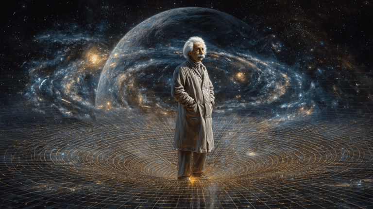 Albert Einstein standing