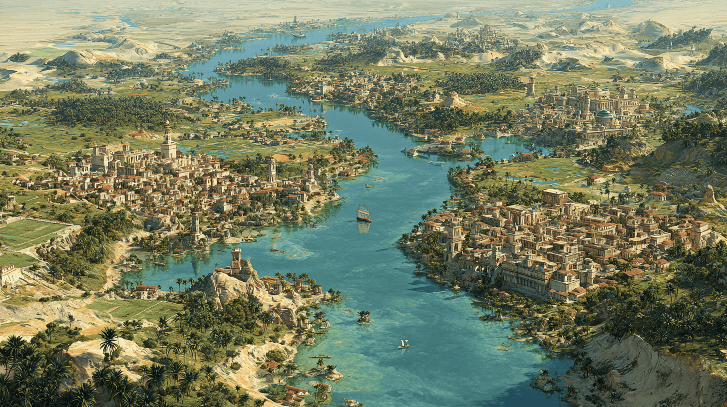 Ancient civilizations born by rivers