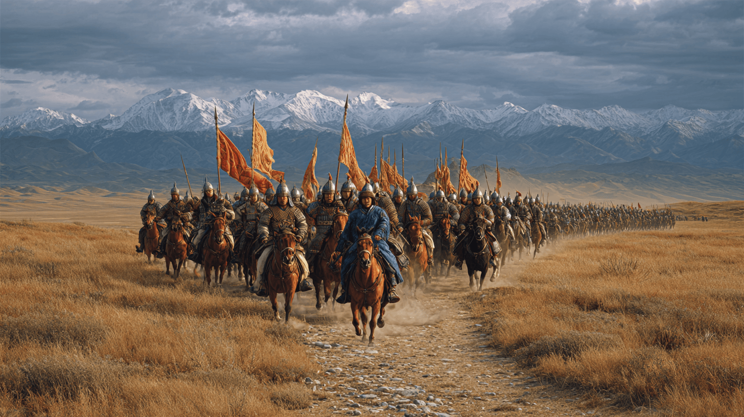 Genghis Khan leading the Mongol army