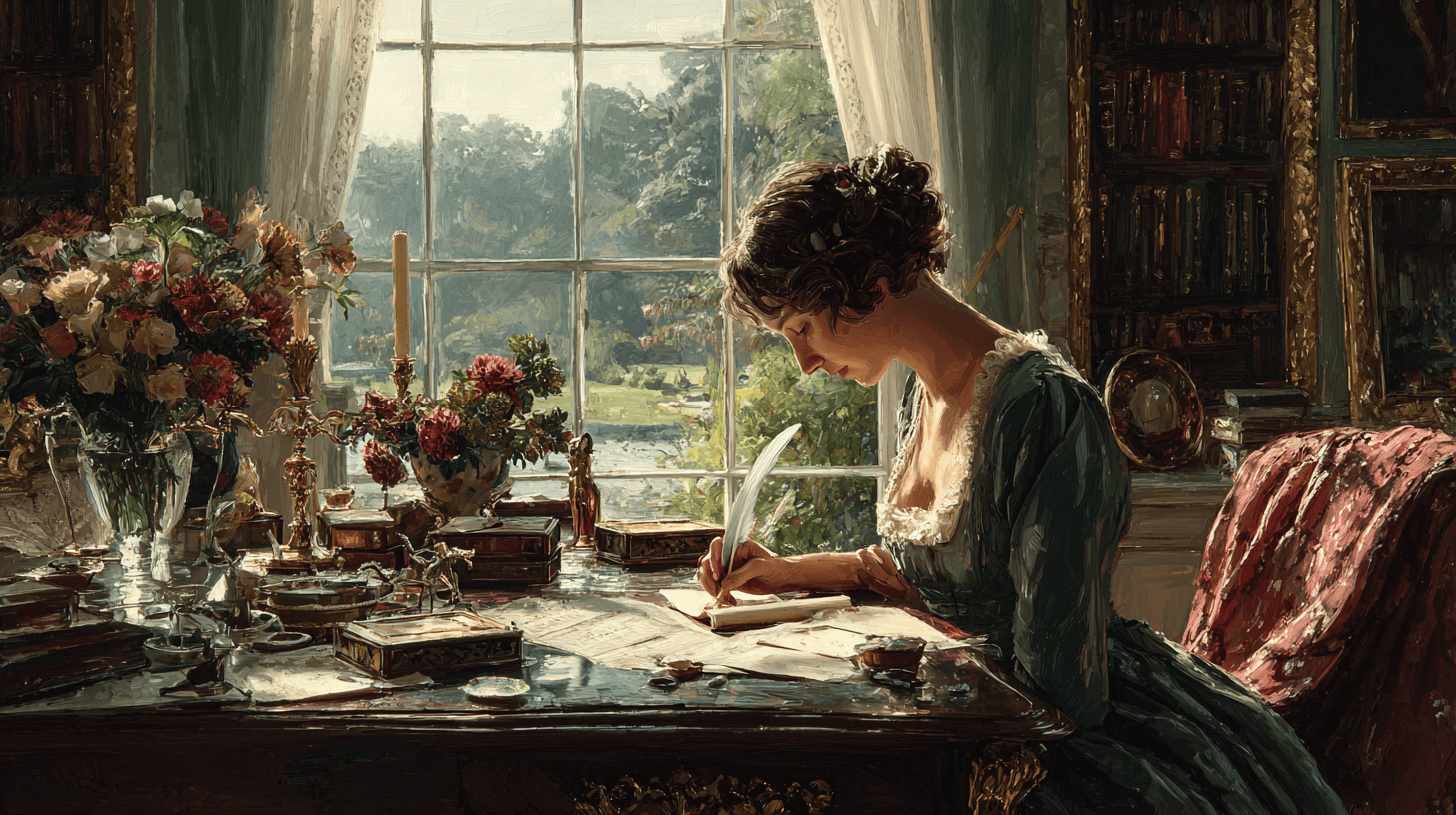 Jane Austen writing her novels