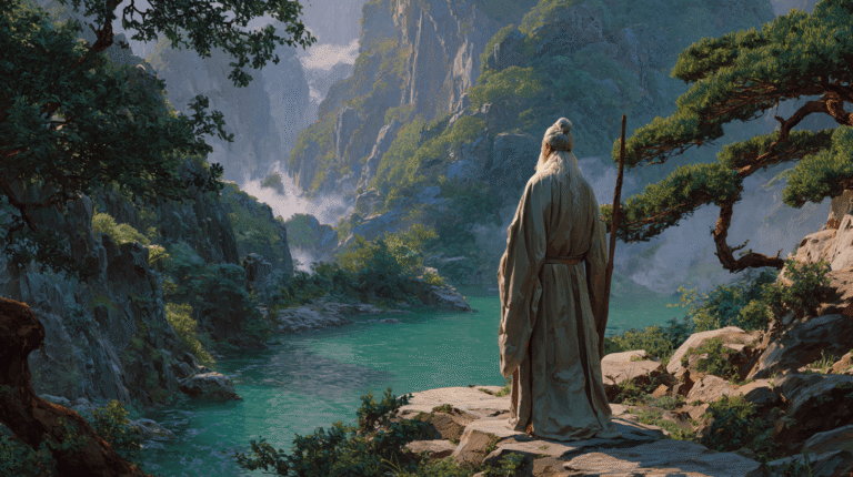 Laozi contemplating nature