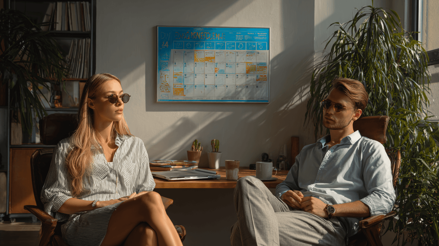 Modern office workers enjoying a balanced work life