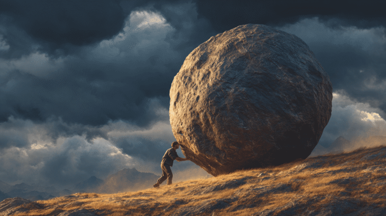 Sisyphus_pushing_an_enormous_boulder_uphill_under