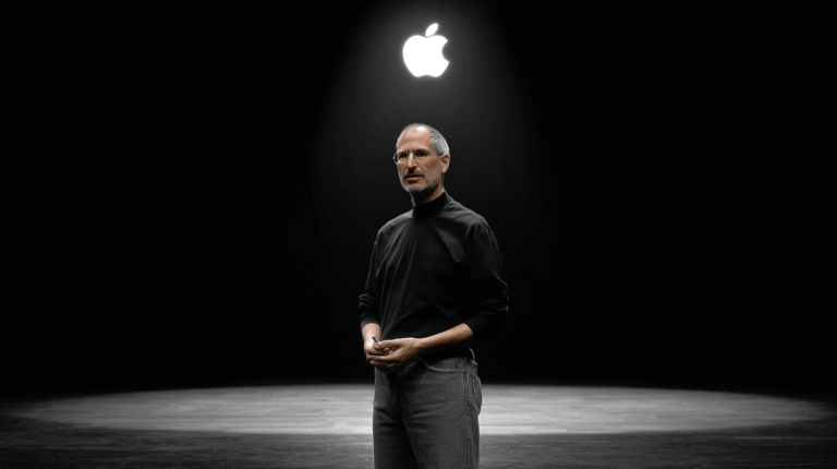 Steve Jobs standing alone