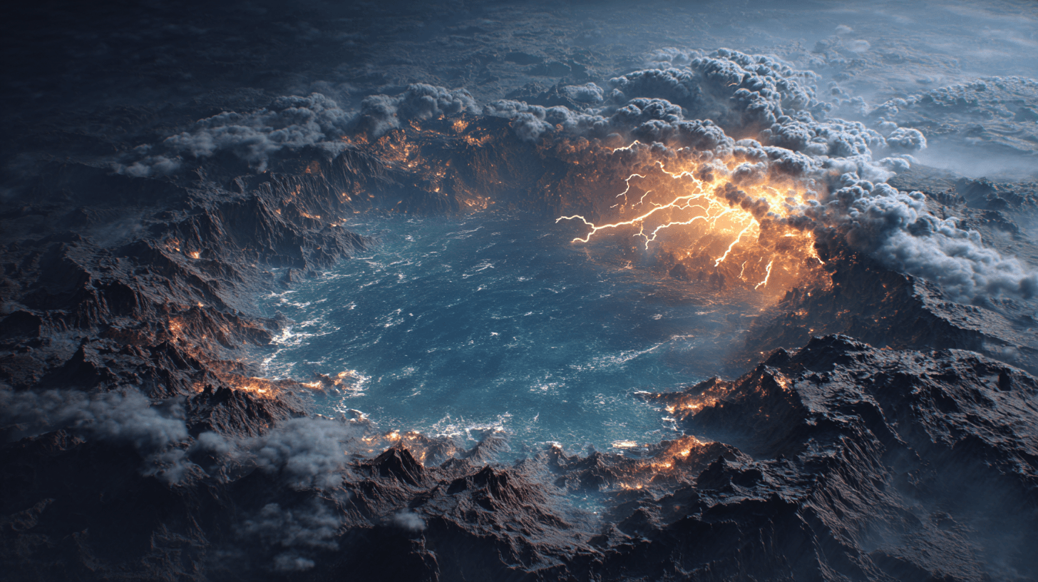 The_primitive_Earth_with_volcanic_oceans