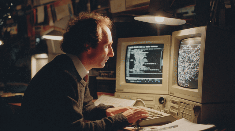 Tim Berners-Lee creating the World Wide Web